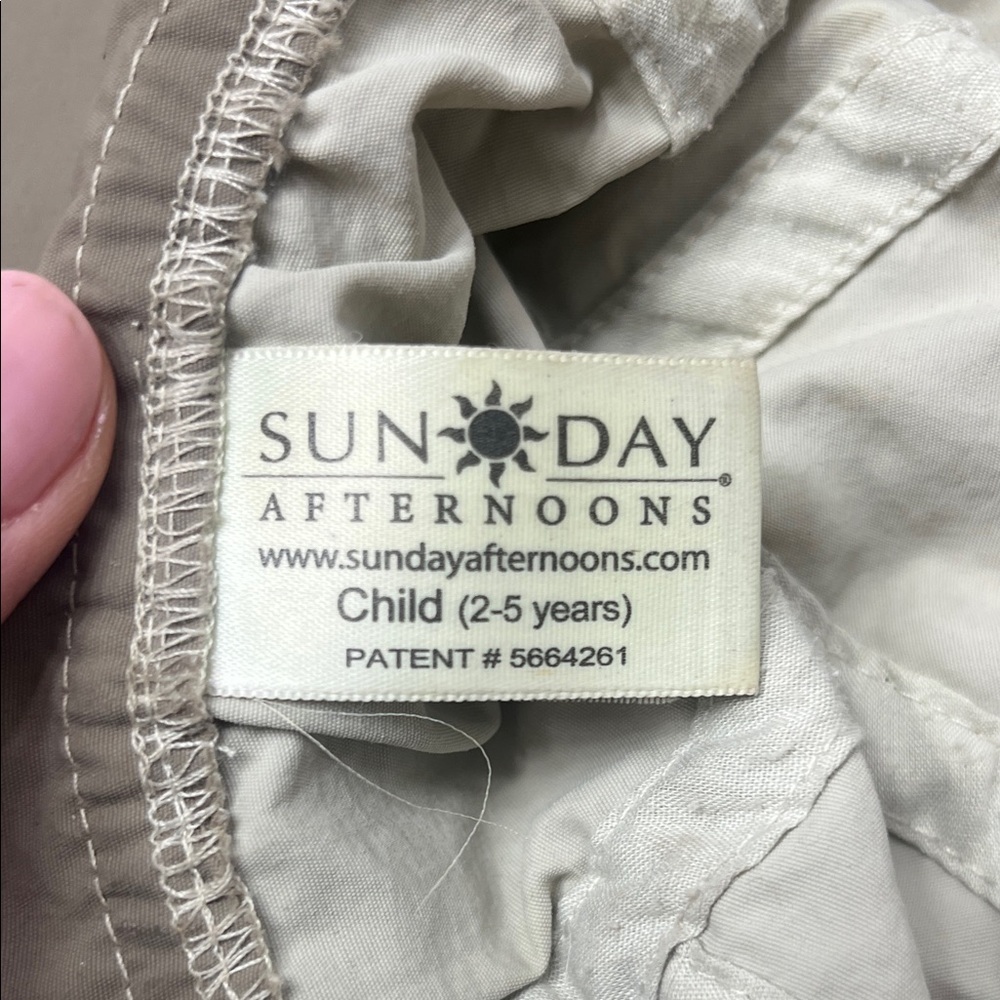 Kids Sun Hat with Neck Flap - Cream - Picture 3 of 10